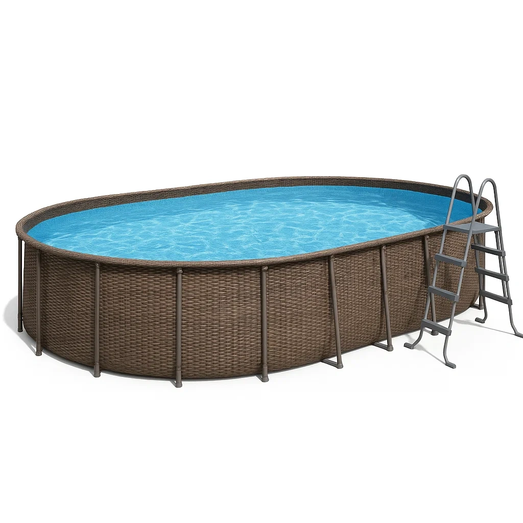 Piscine tubulaire ovale amovible 418 x 243 x 98 cm JIfAOBf138Iz