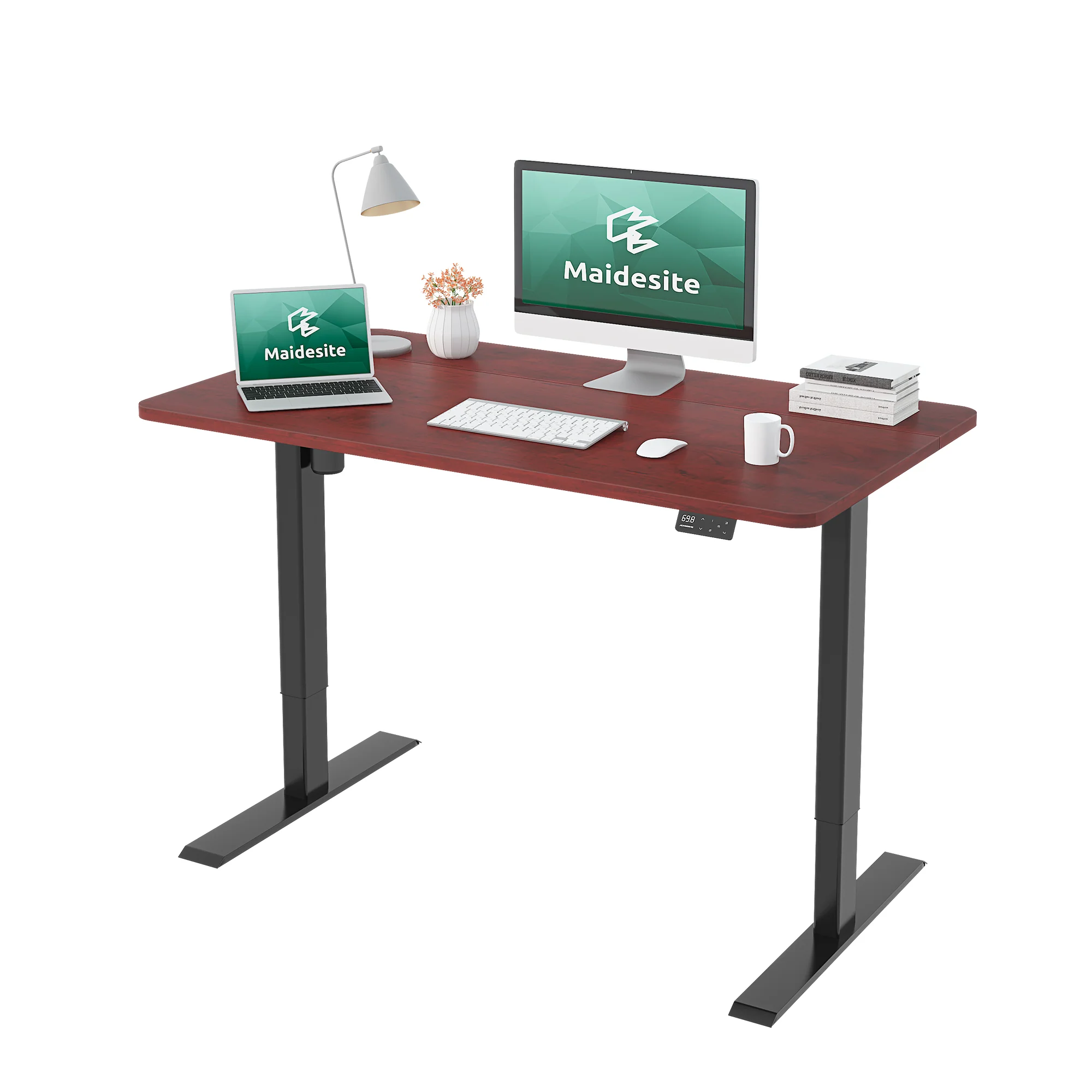 Maidesite Standard Series 55-Zoll elektrisch höhenverstellbarer Schreibtisch – Stand Steady Modell