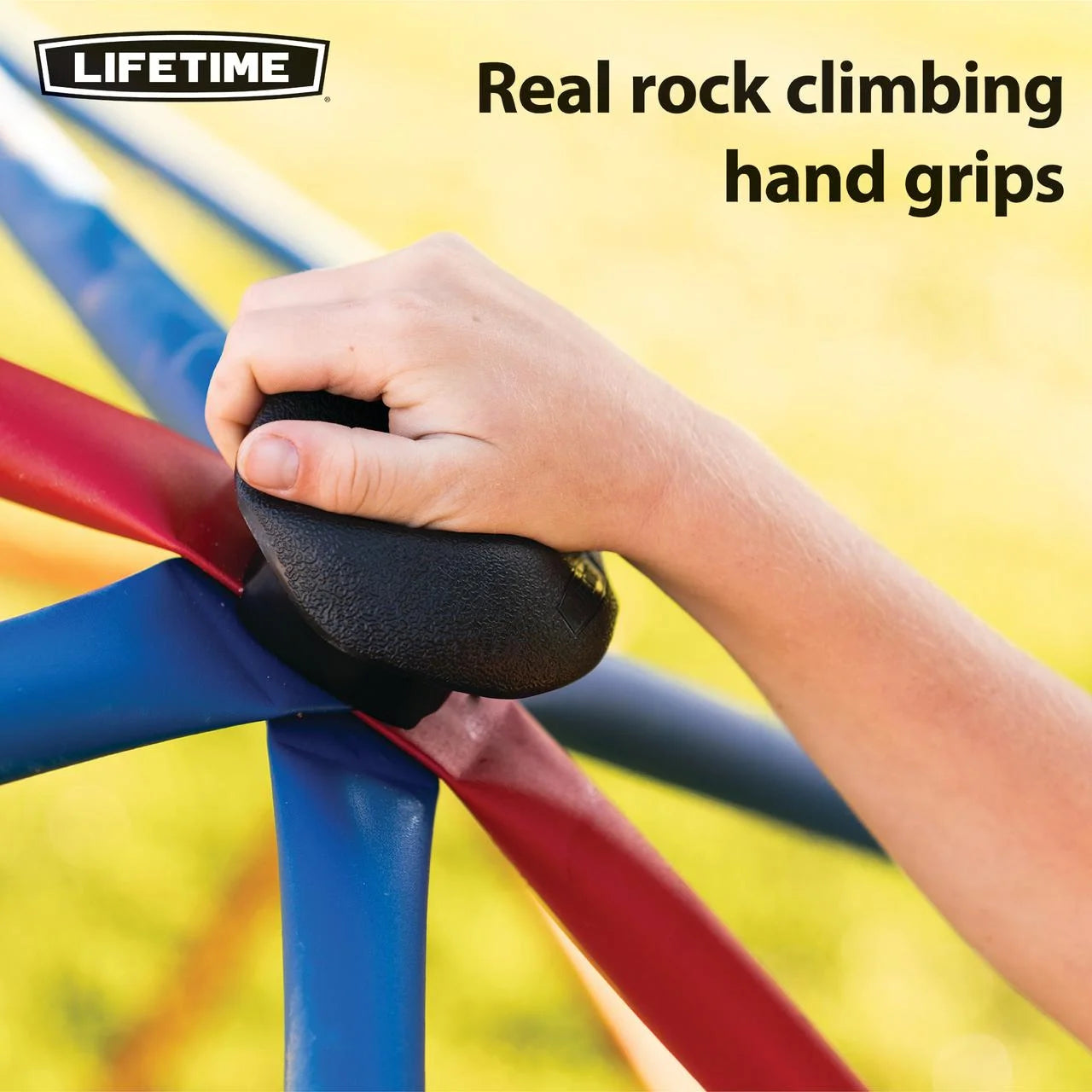 Dôme d'escalade d'extérieur pour enfants Lifetime, 1,5 m de hauteur x 3 m de largeur, rouge et bleu (101301)