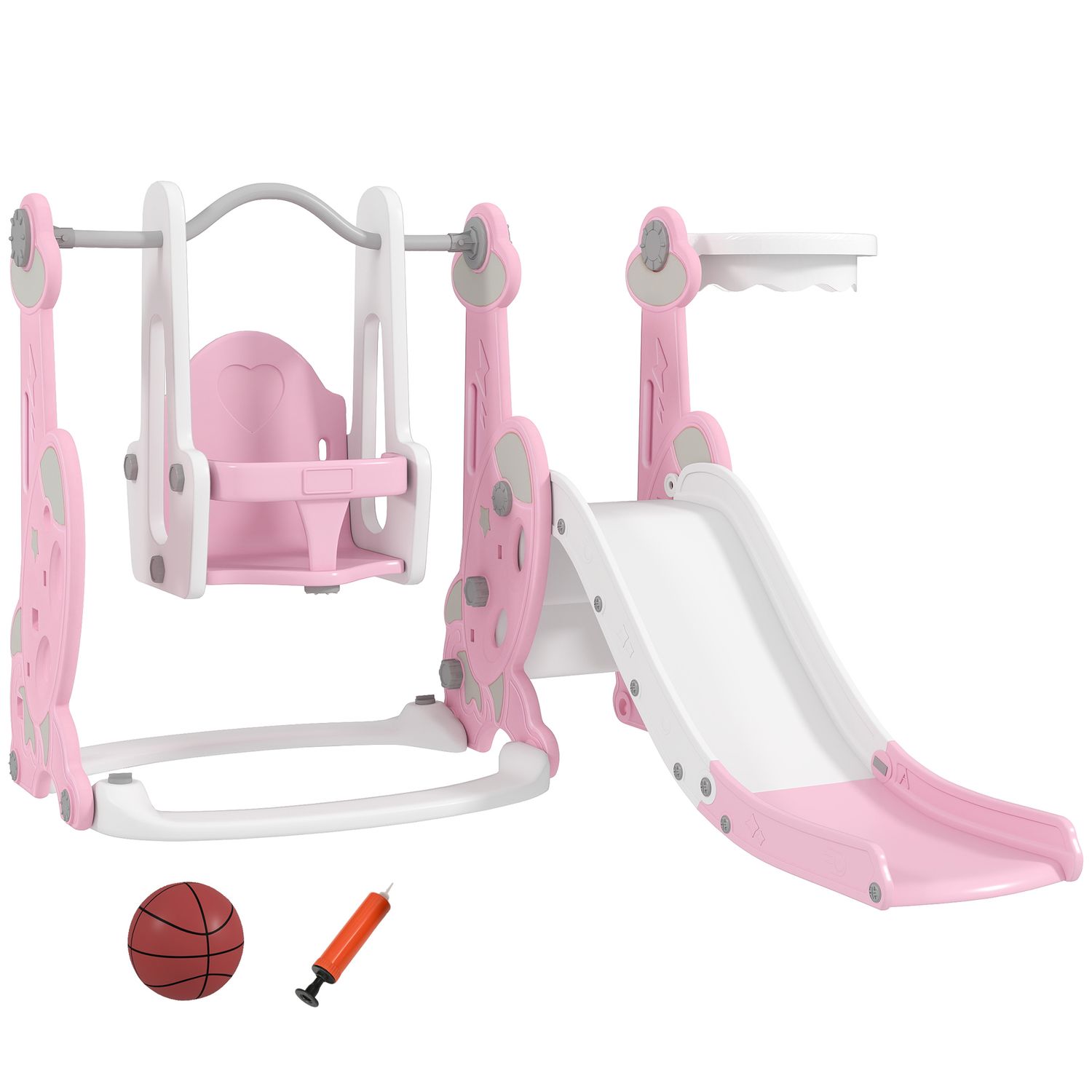 Aiyaplay 4-in-1 Kinderrutsche mit Schaukel und bunter Rutsche