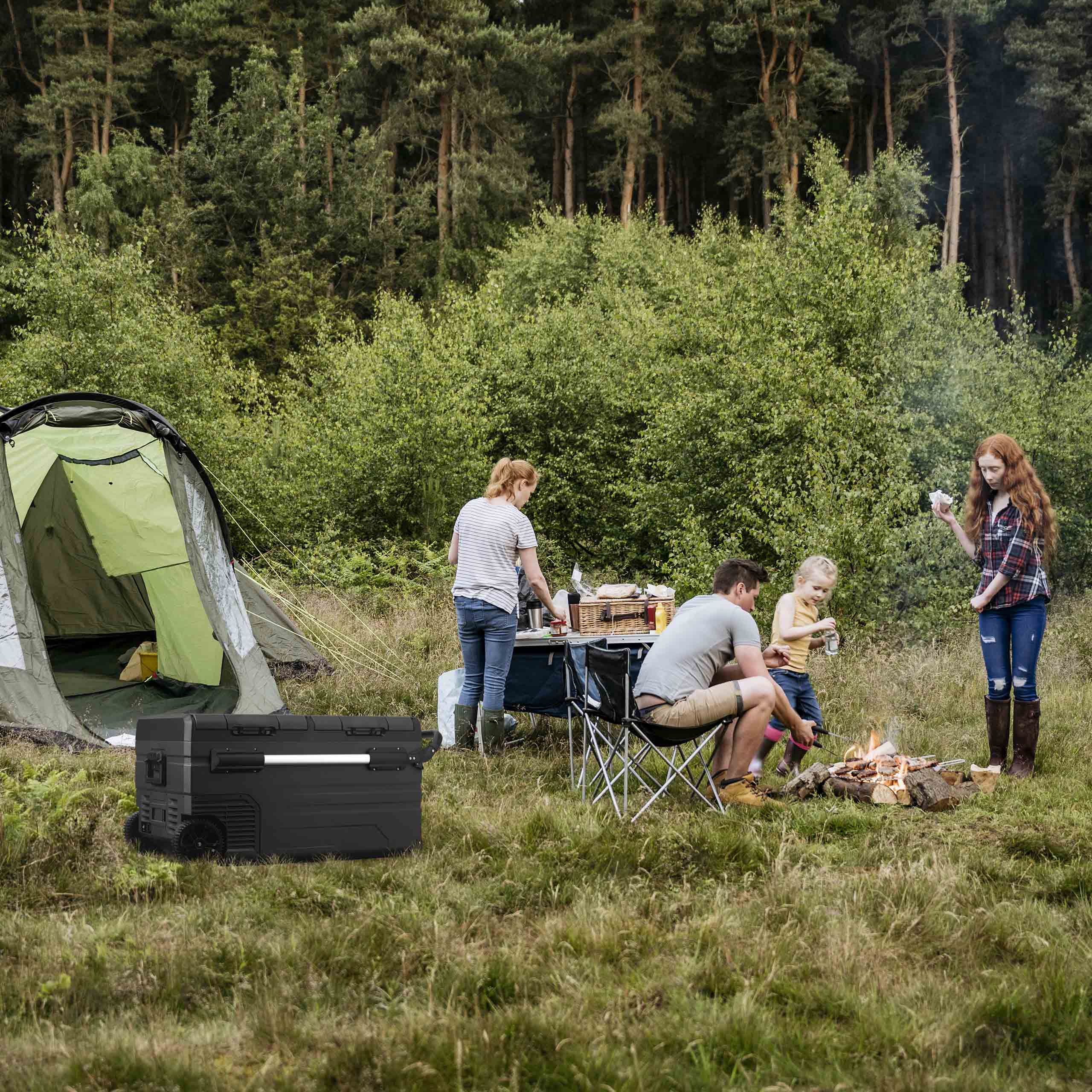 2025 Newair® Bærbar Elektrisk Campingkøletaske. 80 liter. 12V/24V DC