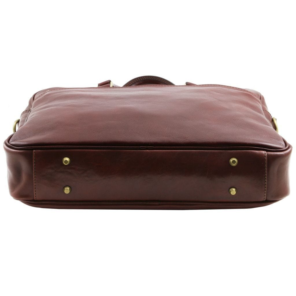 Urbino - Leather laptop briefcase with front pocket | TL141241