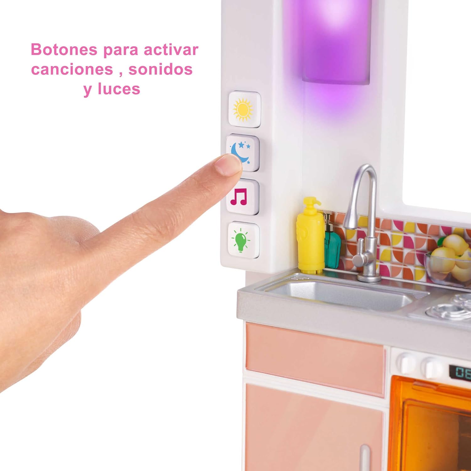 Barbie Traumhaus Puppenhaus – mit Pool, Rutsche und Aufzug – mit Licht und Sound – über 75 Teile – 104 x 109 cm – Geschenk für Kinder von 3–7 Jahren, GRG93