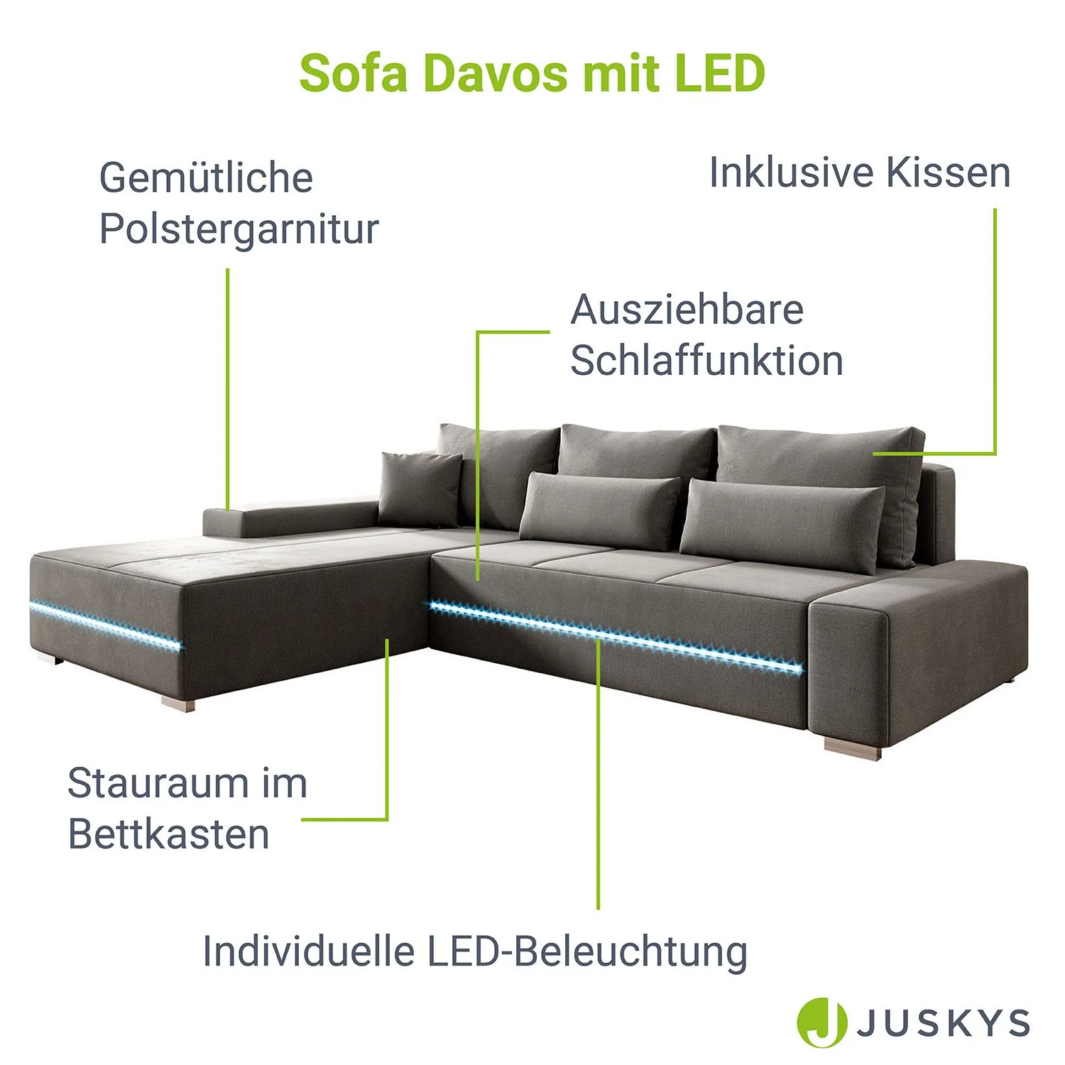 2025 Davos Sofa mit LED