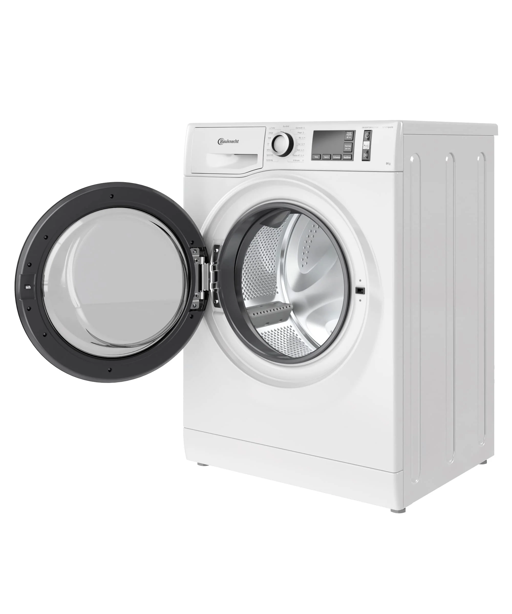 Lave-linge frontal Bauknecht W Active 8A (2025) / 8 kg / Élimination puissante des taches / Programmes vapeur / Option hygiène vapeur / Classe énergétique A / Fonction Stop&Add / Moteur ProSilent. Blanc