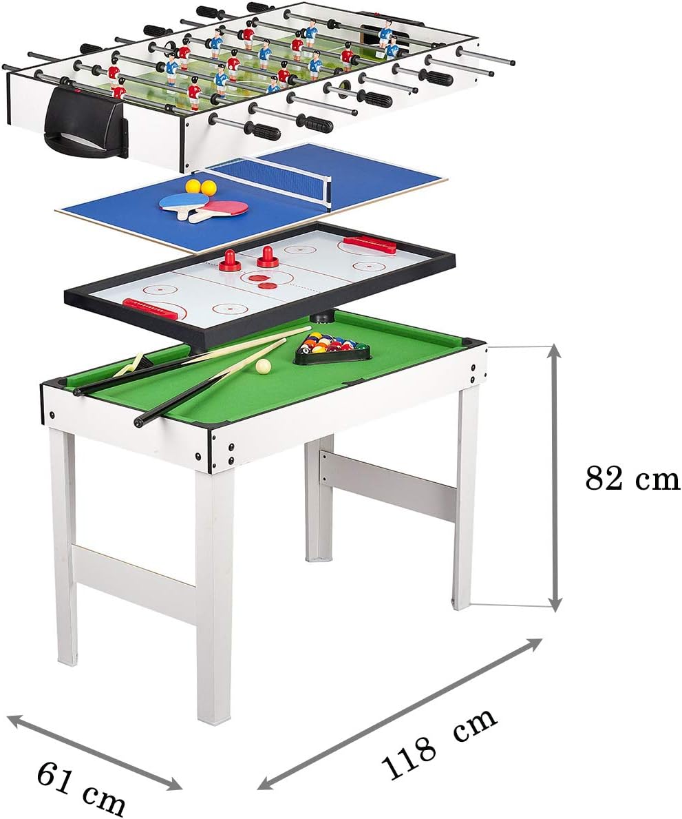 Leomark Spieltisch aus Holz für Kinder und Erwachsene | Spielspaß zu Hause oder auf Partys, Familienunterhaltung | Stabil, lehrreich und einfach aufzubauen