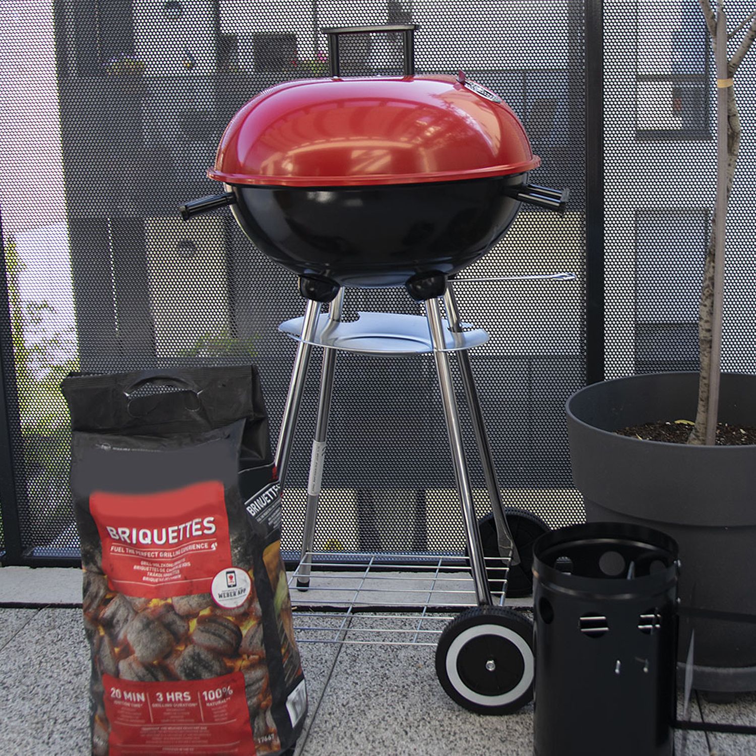 Livoo Holzkohlegrill 41 cm Rot/Schwarz - Doc172r