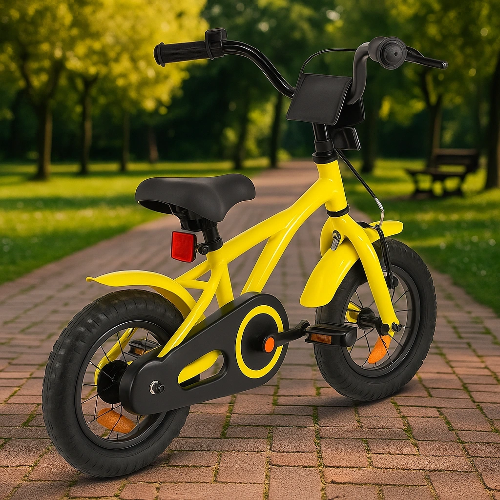 Vélo enfant en acier jaune, 2 roues, vélo de ville - KJXhOYyy87vI