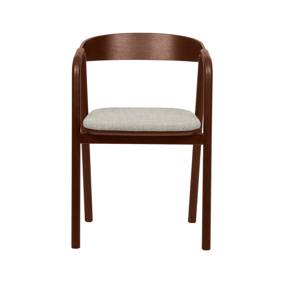 Silla de comedor con incrustaciones | Roble espresso y tela