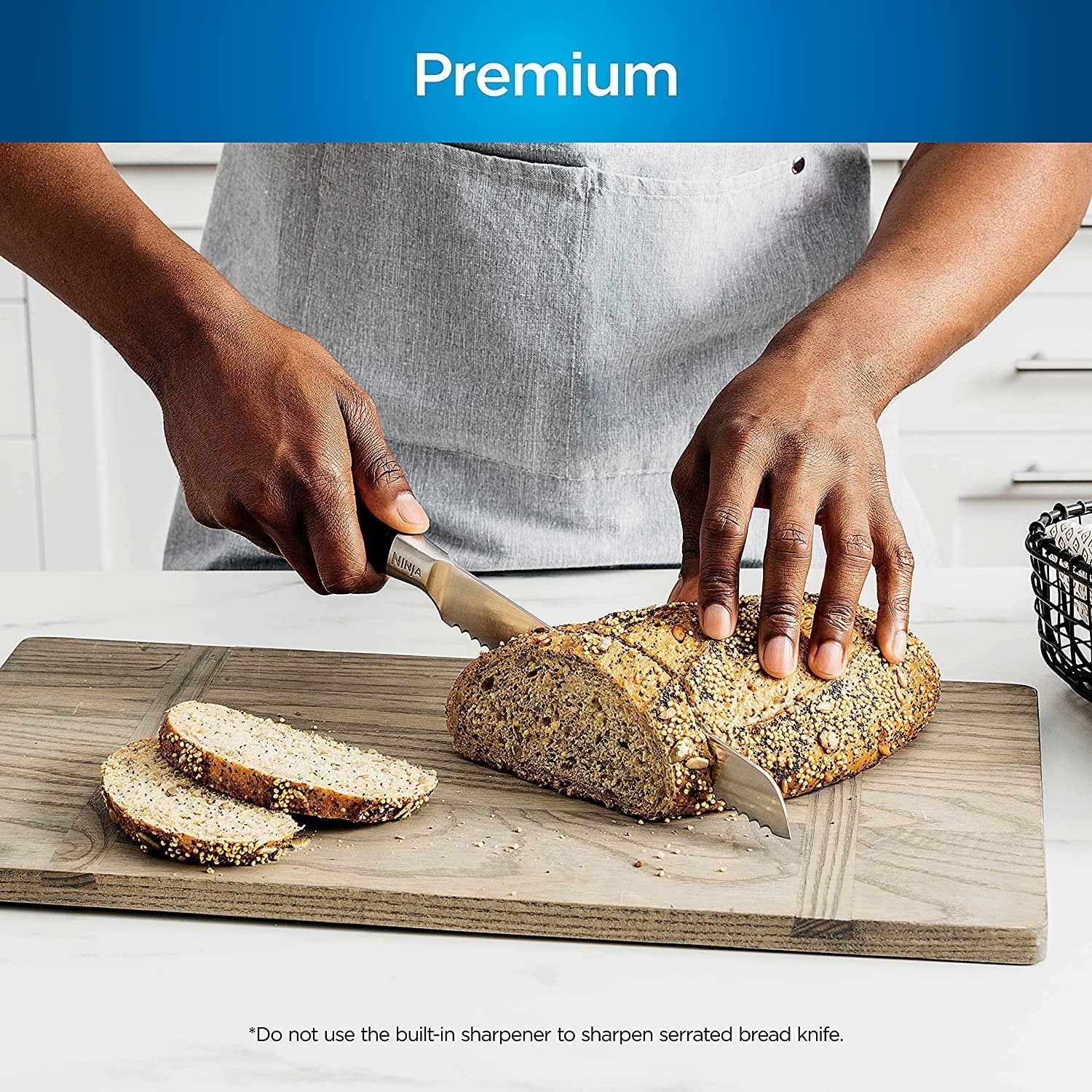 Ninja K32017 Foodi NeverDull Premium 17-teiliges Messerset mit integriertem Messerschärfer, Edelstahl/Schwarz