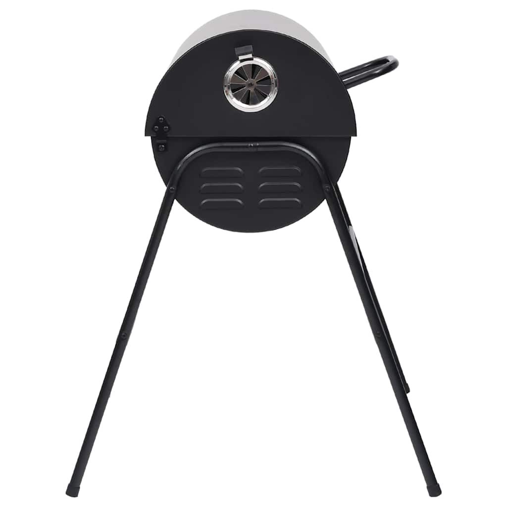 Fassgrill mit 2 Grillrosten, schwarzer Stahl, 80x95x90 cm, Vidaxl