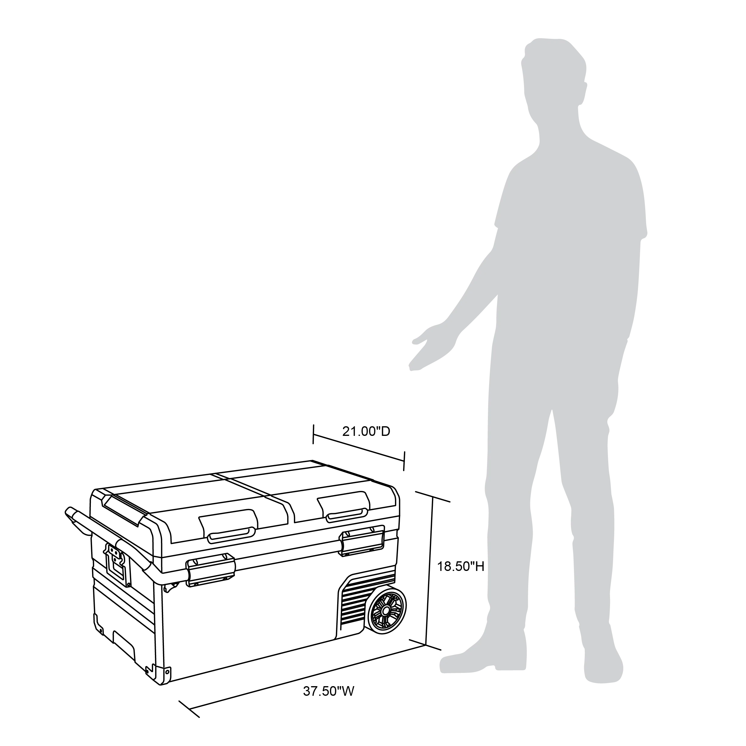 2025 Newair® Bærbar Elektrisk Campingkøletaske. 80 liter. 12V/24V DC