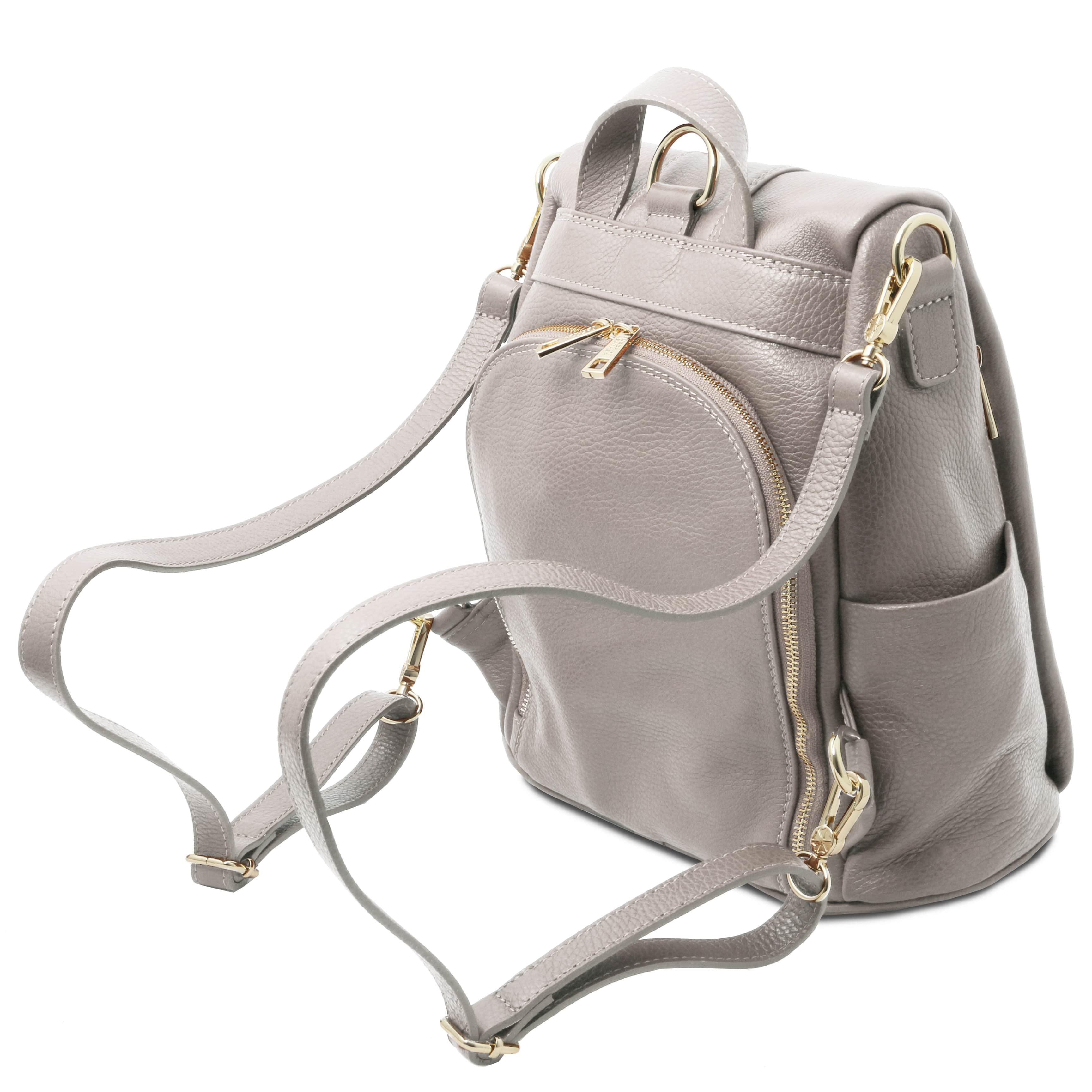TL Bag - Soft leather backpack - convertible 2-in-1 backpack shoulder bag | TL142138