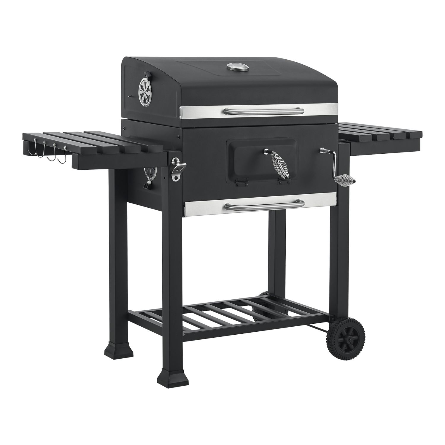 Arnad Holzkohlegrill mit 2 Stahlrosten 105x135x48cm - Schwarz [casa.pro]