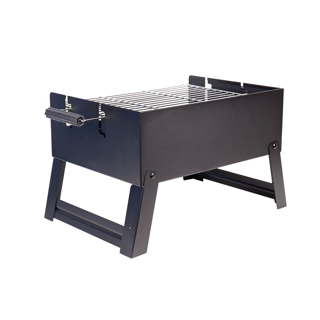 Cofan Tragbarer Holzkohlegrill | Grillrost aus verchromtem Stahl | Klappbar | Mit seitlichen Griffen | Ideal für Camping, Garten und Terrasse | Maße: 45,5 x 34,5 x 31,5 cm