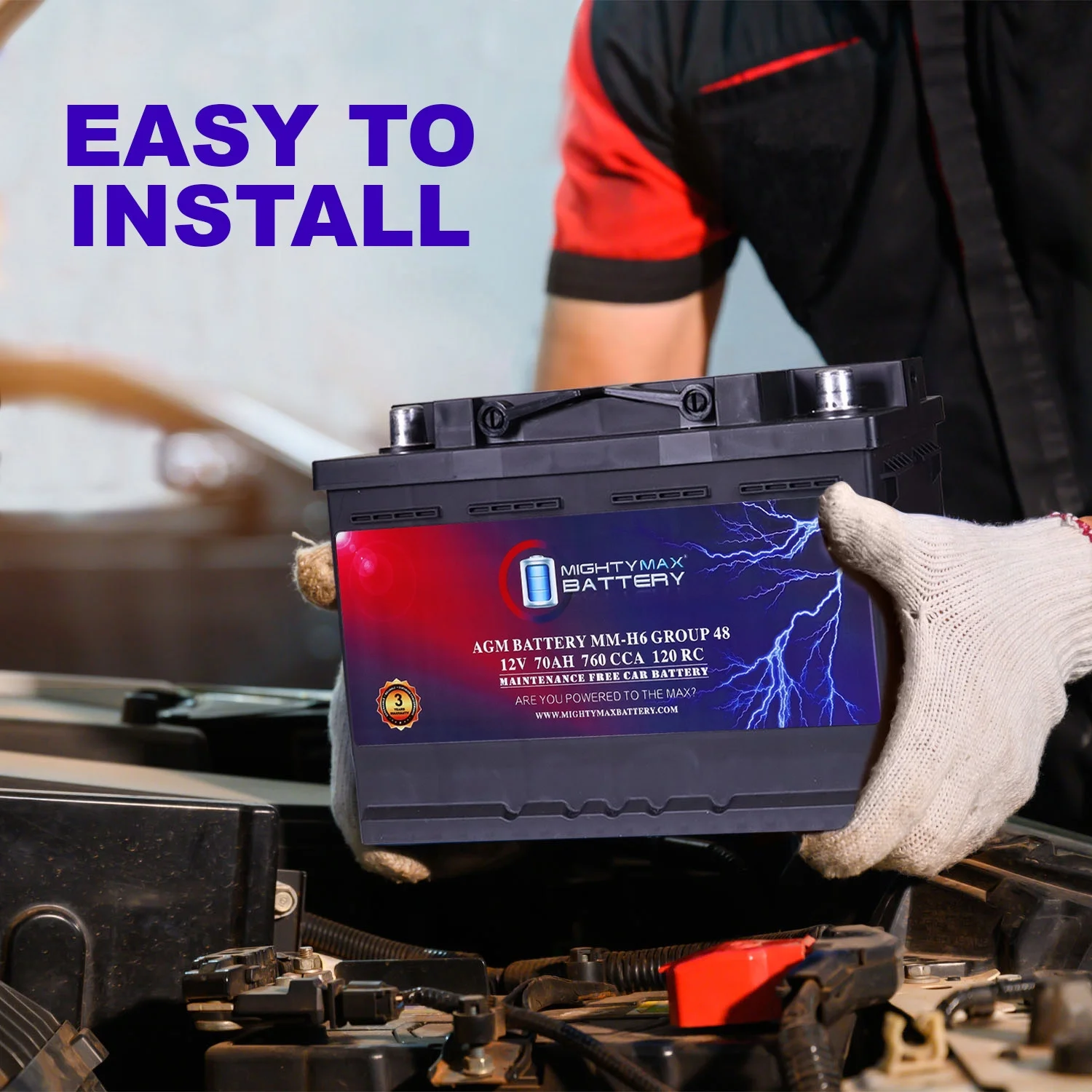 Udskiftningsbatteri MM-H6 Gruppe 48 12V 70Ah 120 RC 760 CCA – Kompatibel med Chevrolet Silverado 1500 1/2 Tonne 2007–2013