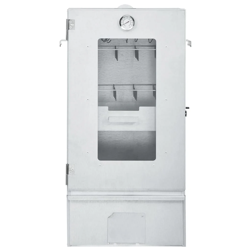 2025 Ryger 44,5 x 29 x 83 cm med bord 40 x 28 x 44,5 cm galvaniseret – Sølvfarvet rygeskab