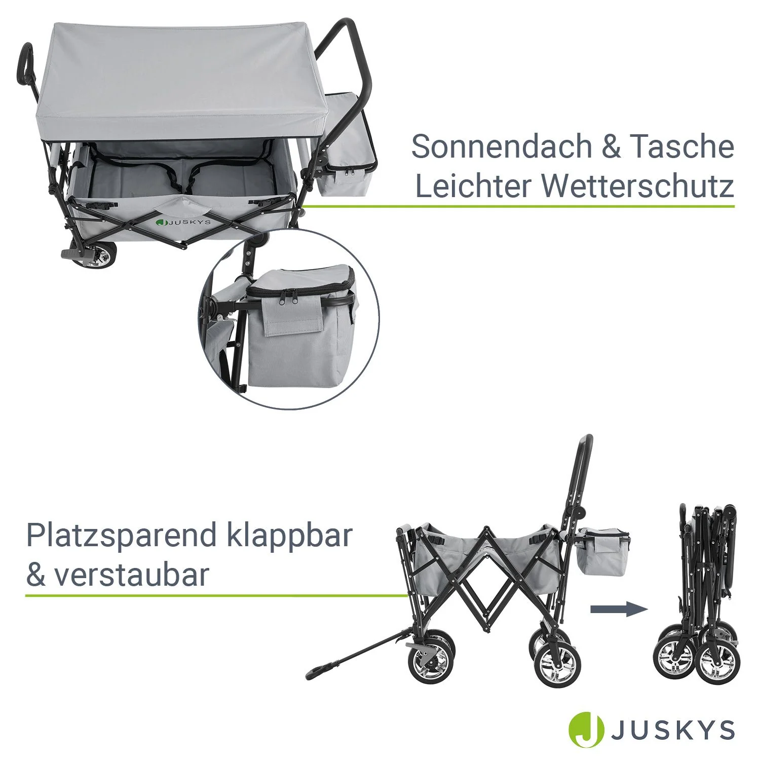 Poussette pliante 2025 avec toit et sac