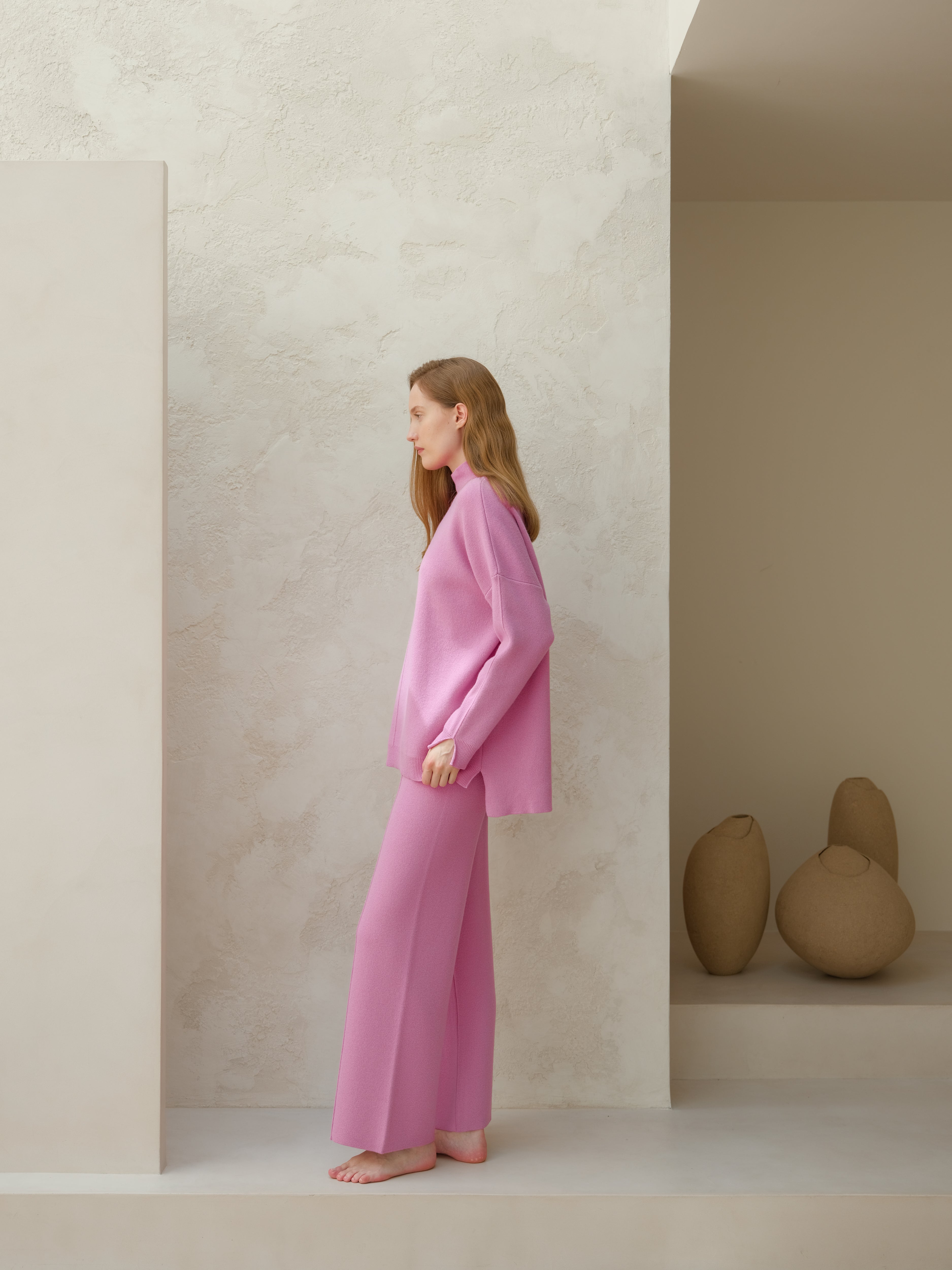 Wool & Cashmere Mix Solid Maxi Turtleneck Sweater