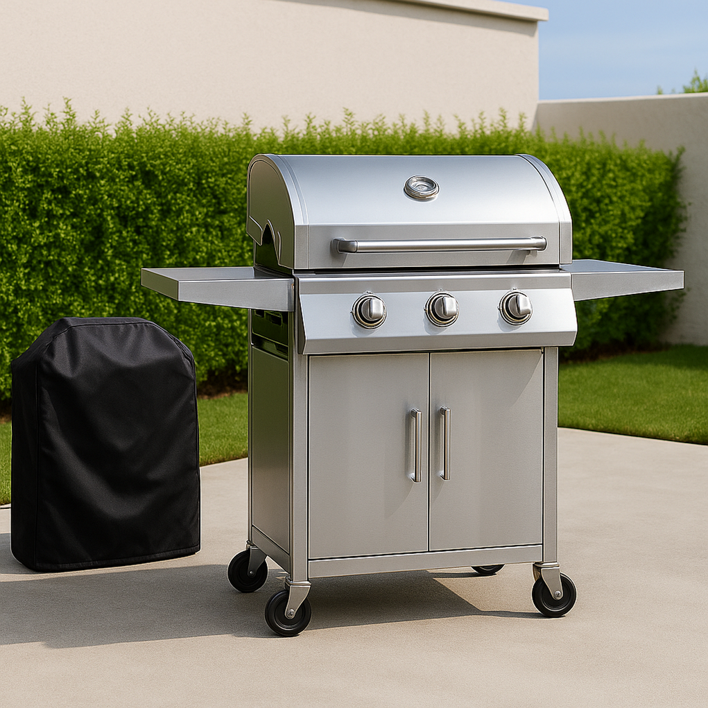 Barbecue à gaz 110x56x114 cm couleur argent jiymvAc365WB