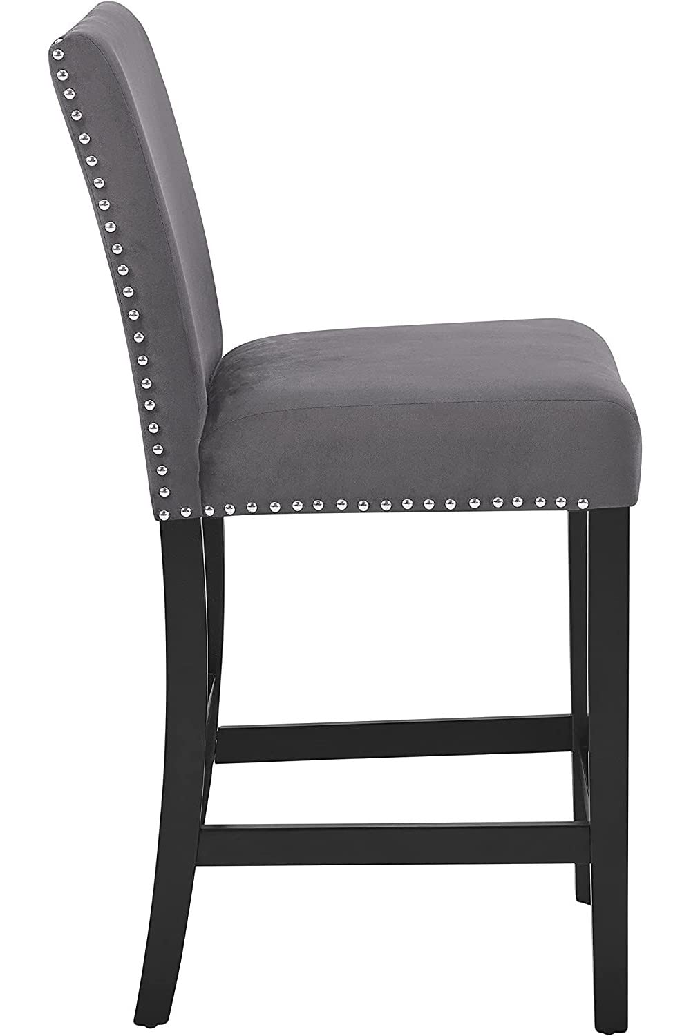 Ensemble de salle à manger Celeste 5 pièces de New Classic Furniture (collection 2025) : table ronde imitation marbre et 4 chaises. Diamètre : 107 cm (42 pouces). Couleur : gris.