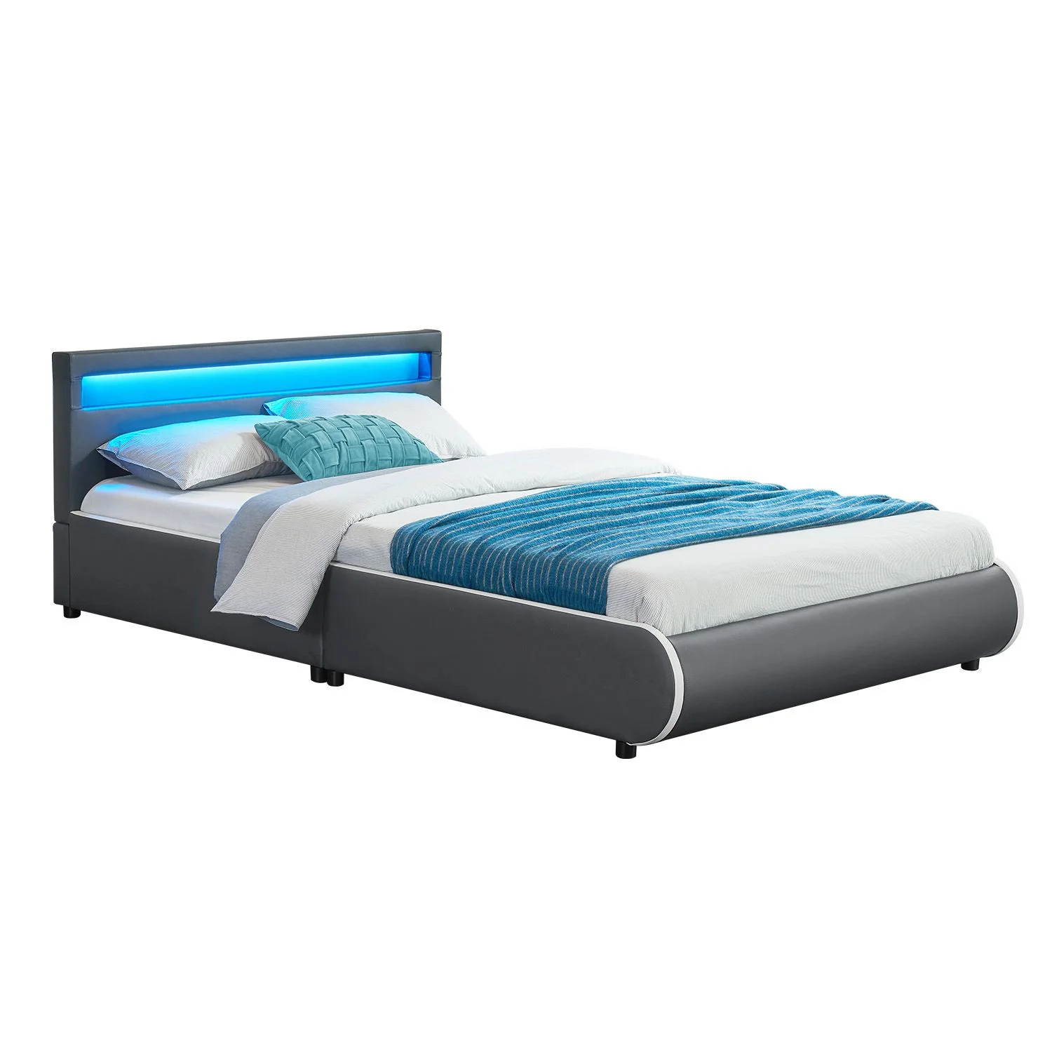 Lit capitonné Séville 2025, 140 x 200 cm, blanc