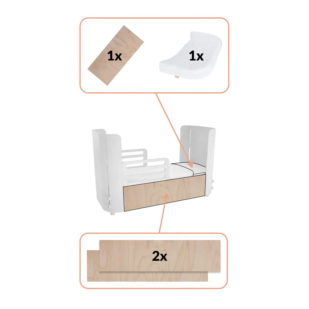 2025 Junior forlængersæt og madrasforlænger til 4-i-1 konvertibel seng