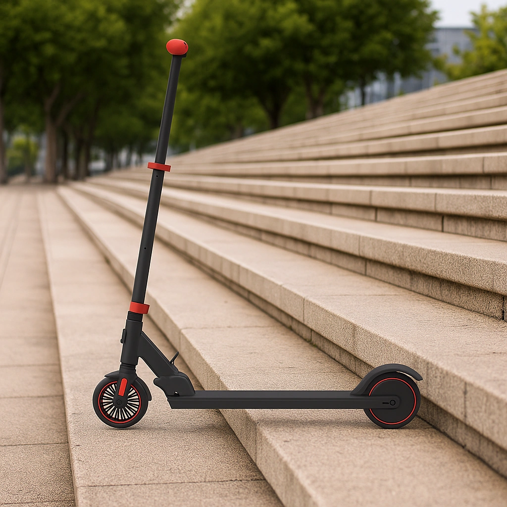 Trottinette noire pour enfants, en acier, pour une utilisation intérieure/extérieure