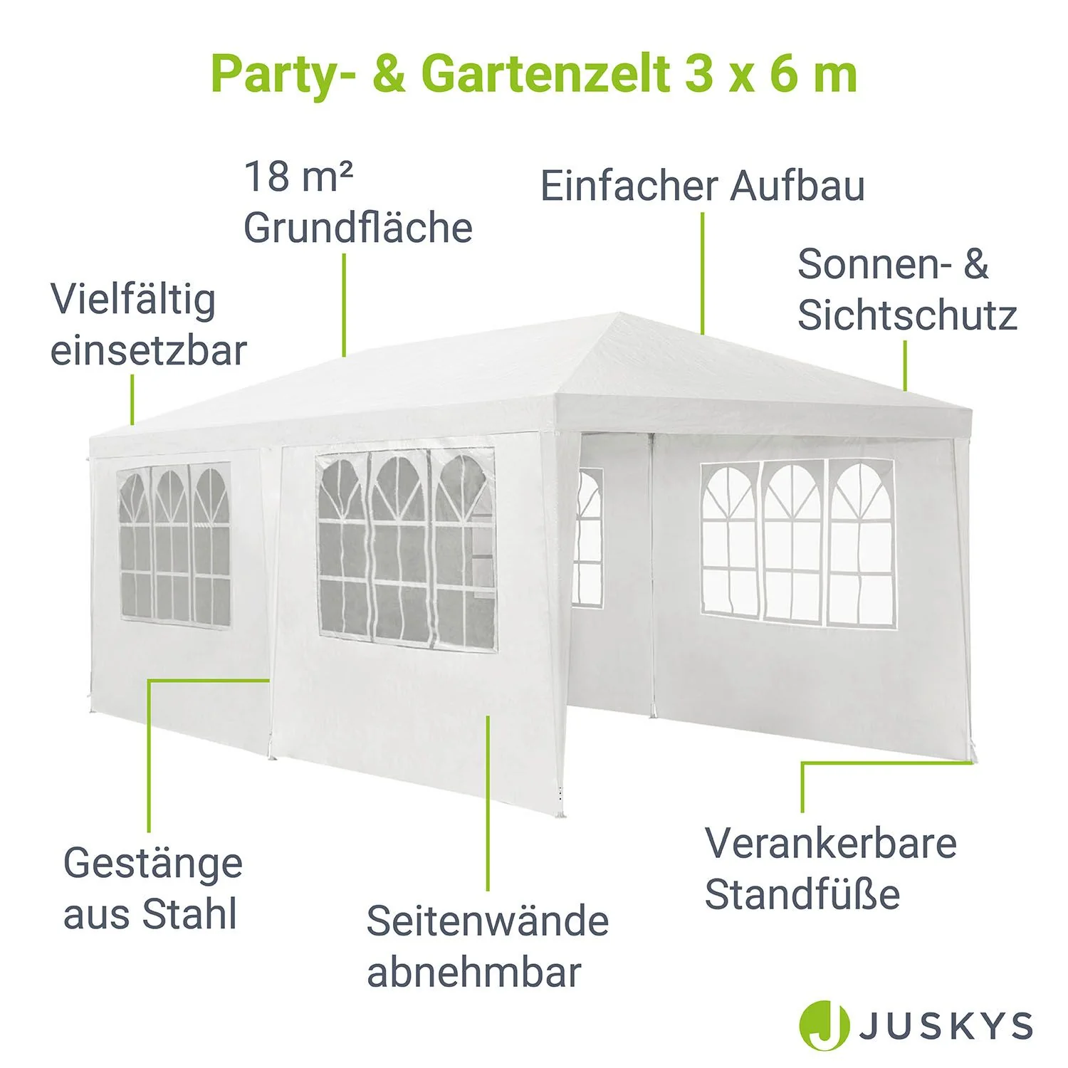 Partyzelt 2025, 3 x 6 m