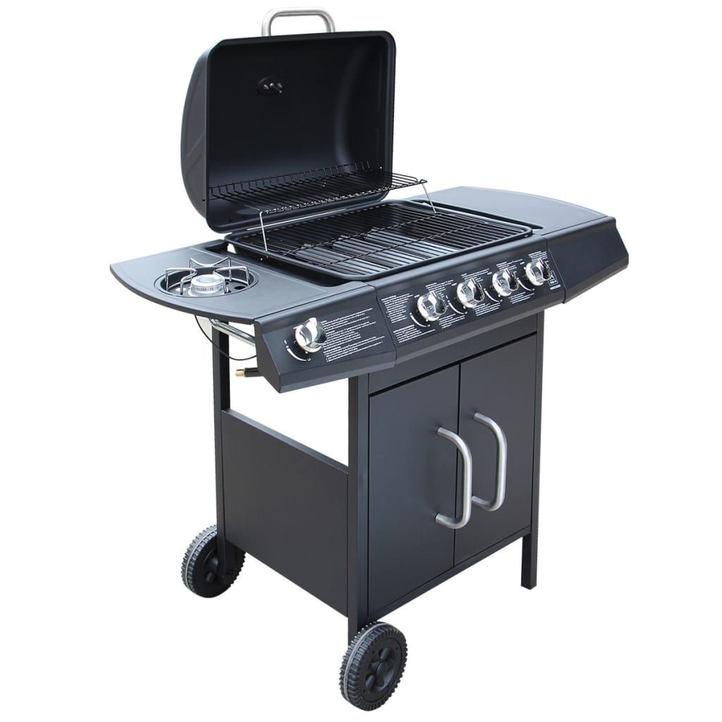 Vidaxl Gasgrill mit 4+1 Brennern, Schwarz