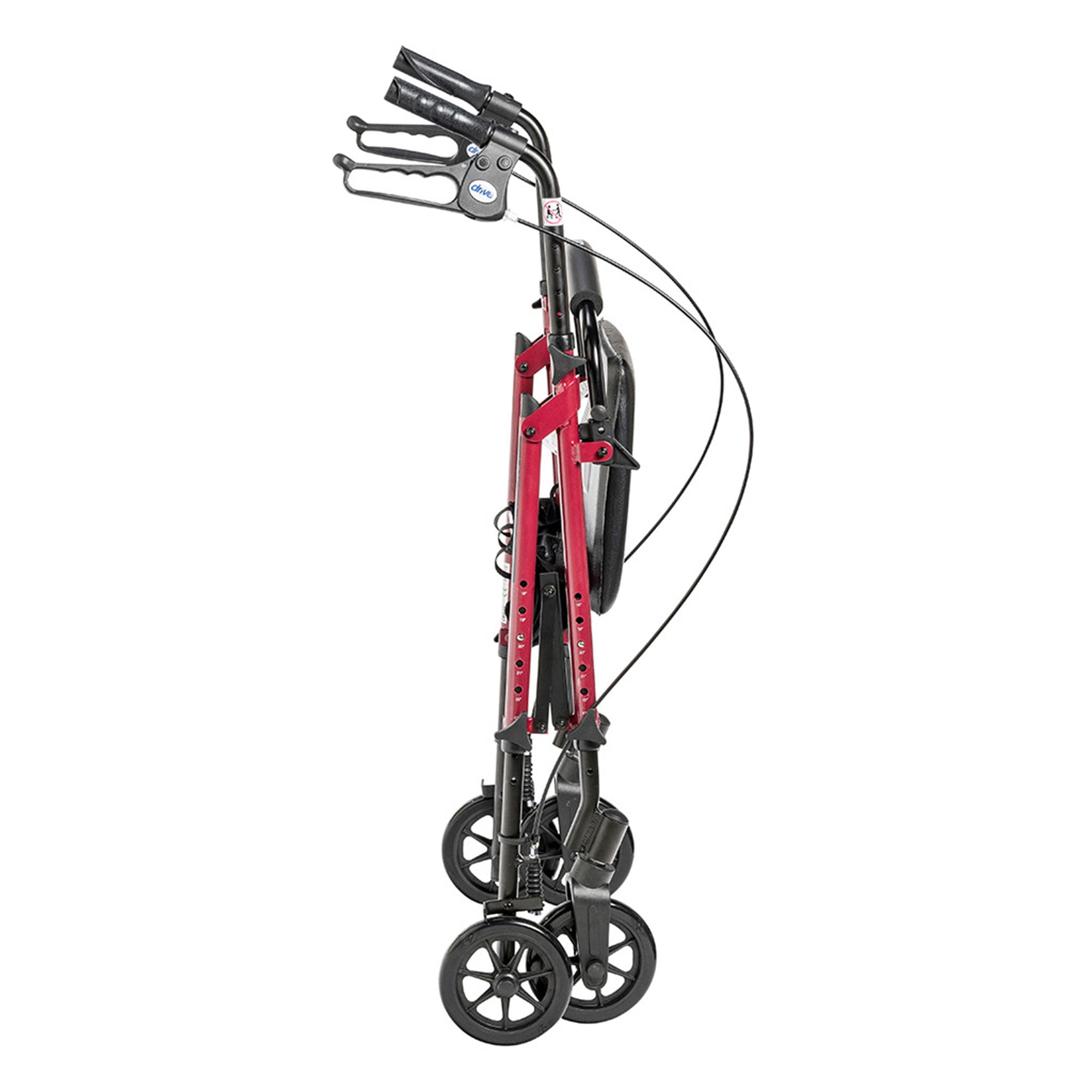 Déambulateur en aluminium réglable en hauteur avec roues de 15 cm, rouge – Drive Medical