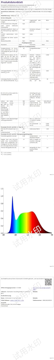 GANPE LED-belysning badeværelsesspejlskab med stik og USB, dugfrit aluminiumsskab og farvejustering, rustfri og nem at installere (50 x 70 cm)
