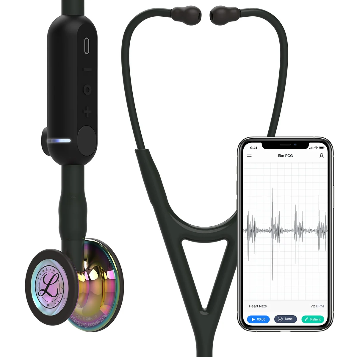 2025 Littmann CORE 8572 digitalt stetoskop – regnbuefarvet glansfinish