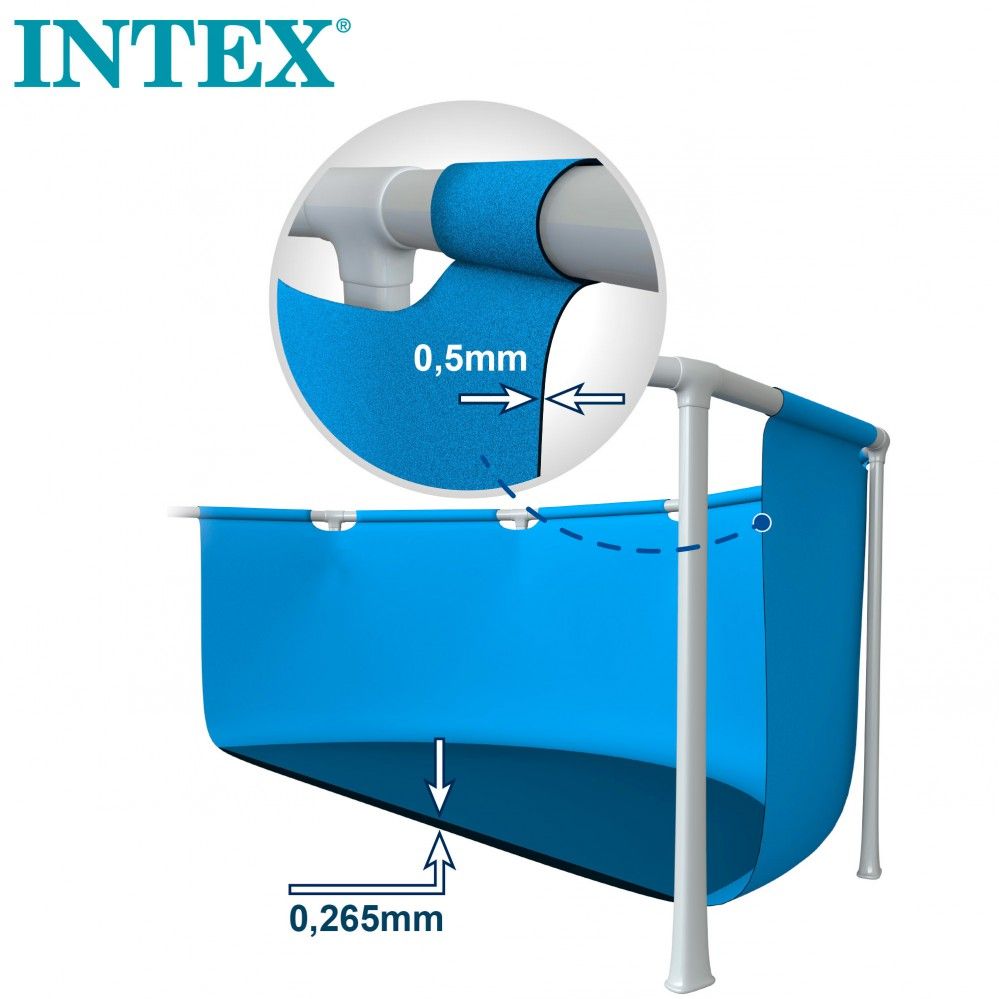 Piscine tubulaire circulaire bleue Intex en PVC amovible Ø305x76 cm avec purificateur