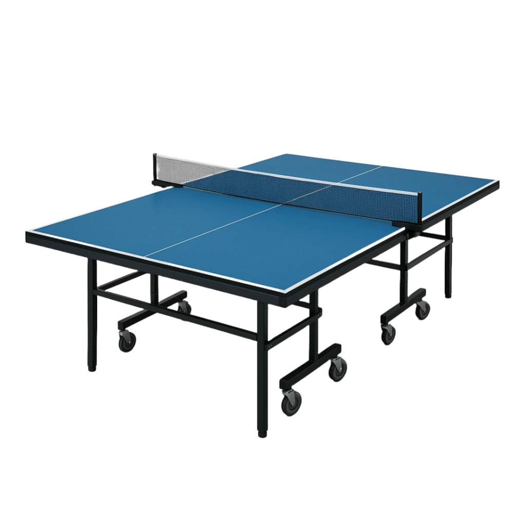 Table de ping-pong avec cadre en métal, bleue, matériau durable, pour une utilisation intérieure/extérieure, 274 x 152,5 x 76 cm