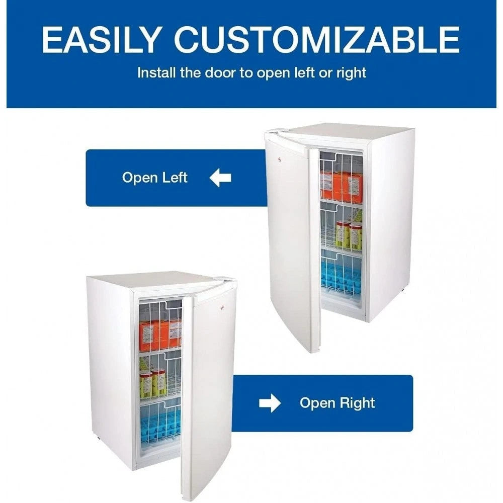 Congélateur vertical compact Koolatron avec technologie de refroidissement par compresseur, capacité de 3,0 pieds cubes – Idéal pour les appartements, les copropriétés, les bureaux, les camping-cars, les chalets et les petites cuisines – Blanc