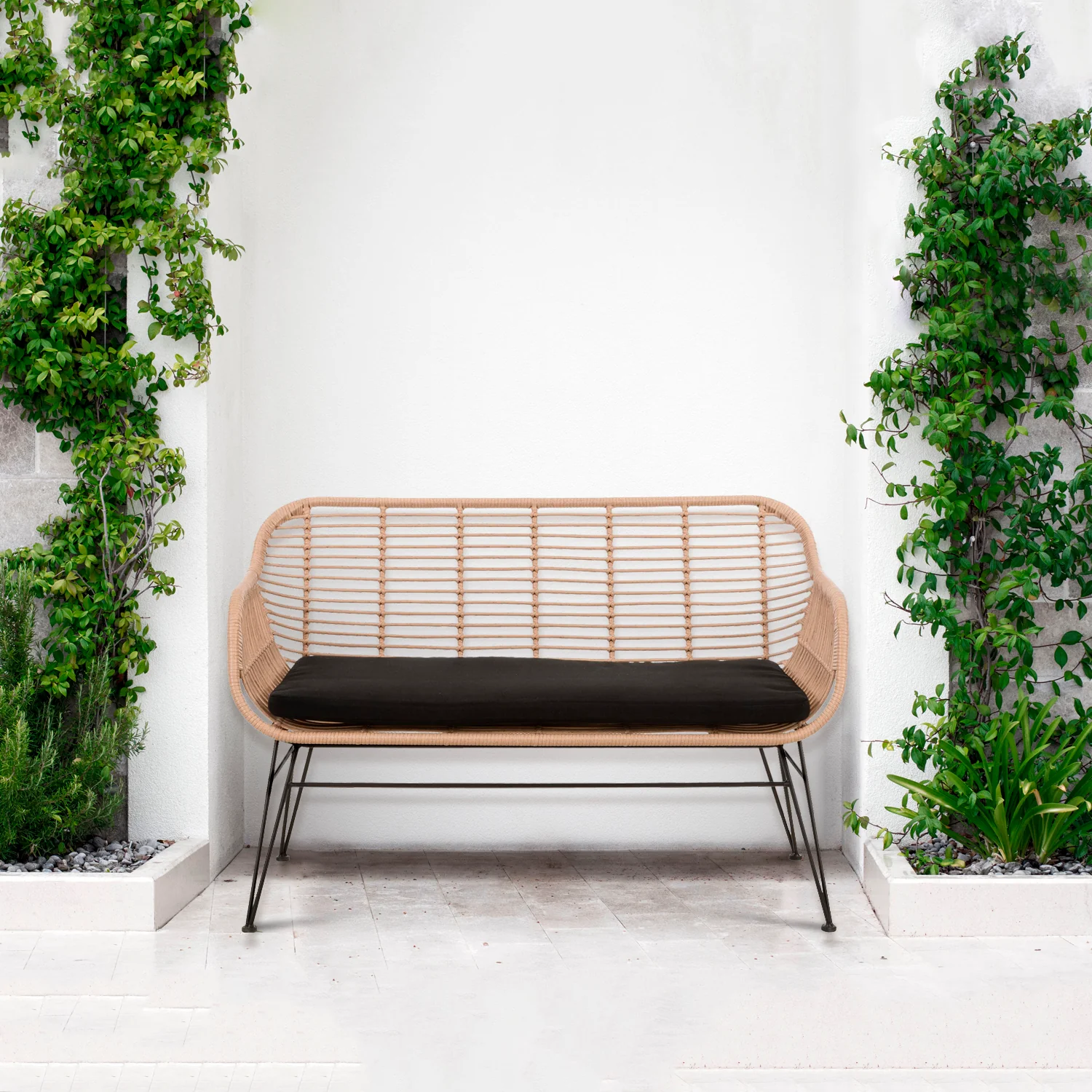 2025 Kreta syntetisk rattanbænk