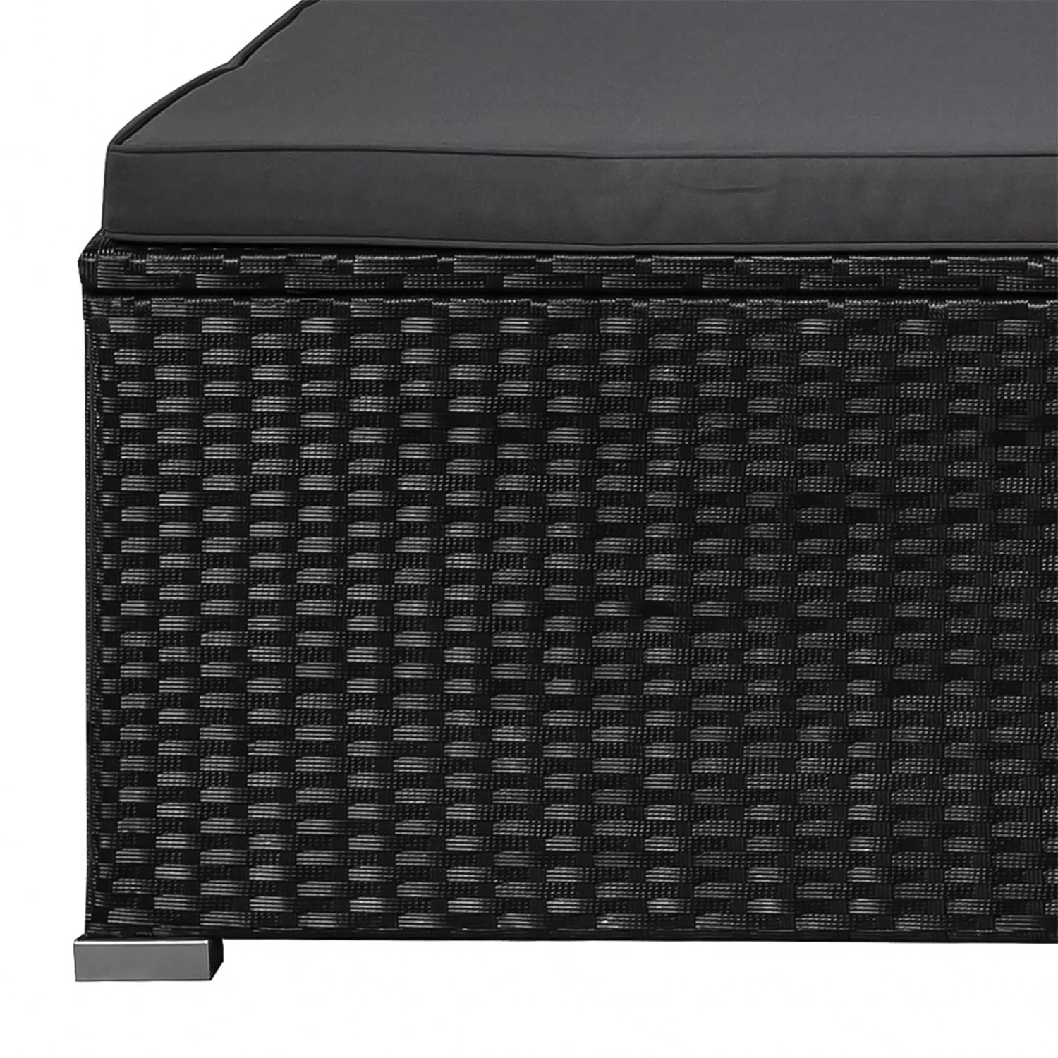 Ensemble de jardin en résine tressée Punta Cana M 2025, noir avec coussins gris