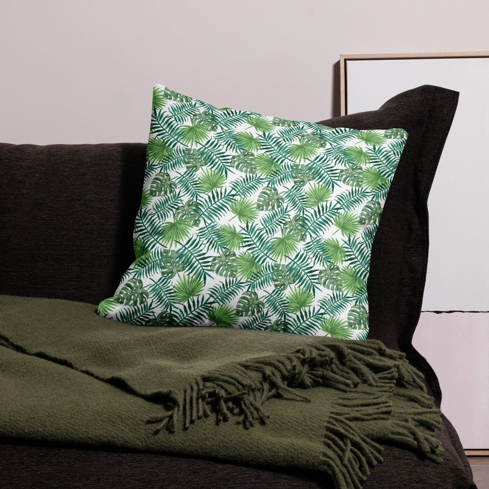 Tropical Leaves Premium Throw Pillow