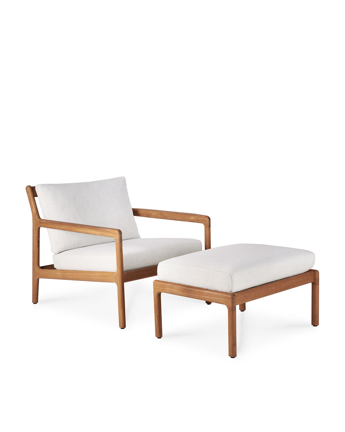 Jack Outdoor Footstool - Teak with Off White