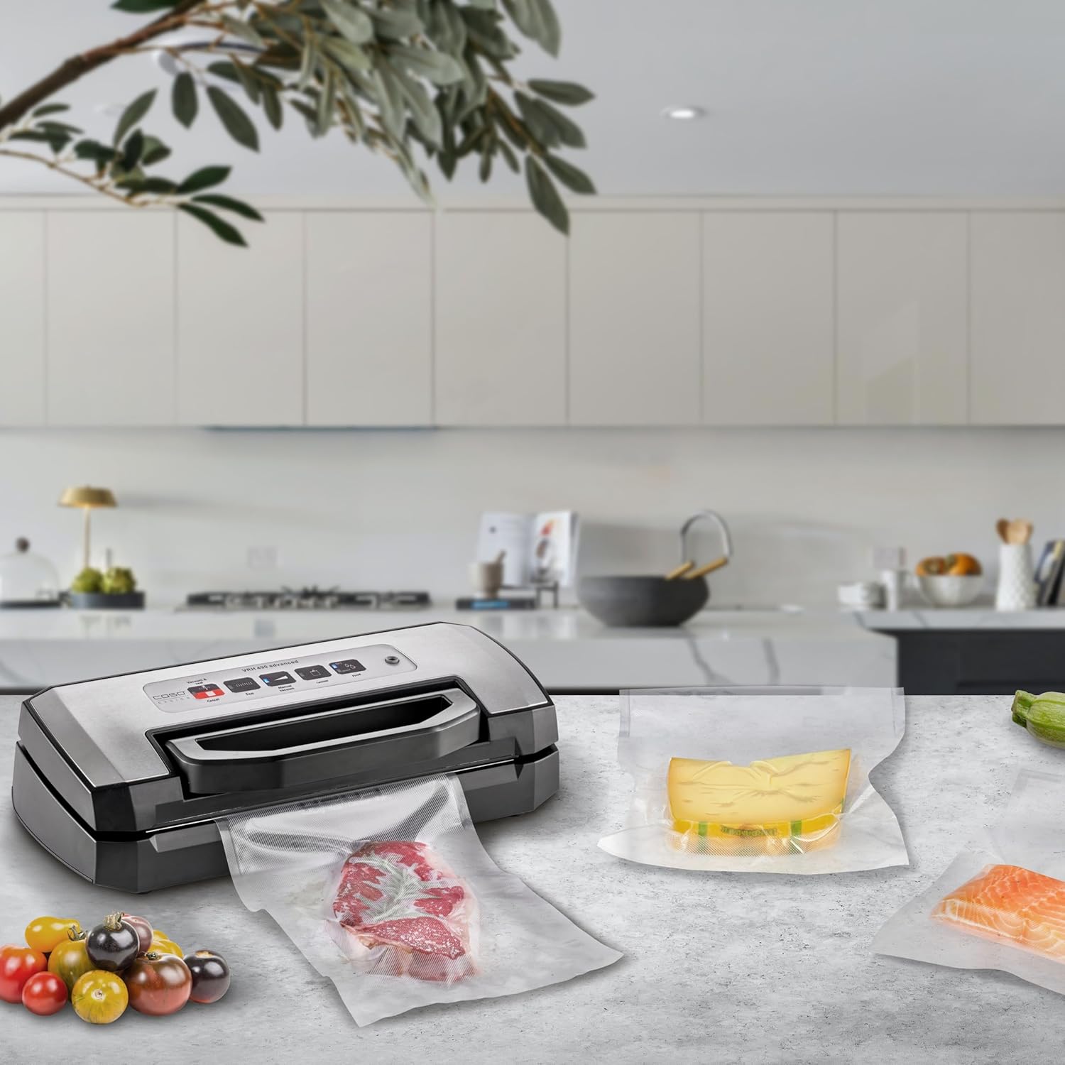 CASO VRH 790 Advanced Pro – Hochwertiger Vakuumierer für den privaten und professionellen Einsatz – Bis zu 200 Vakuumierzyklen in Folge möglich – Automatisches Vakuumieren von Flüssigkeiten – Edelstahl