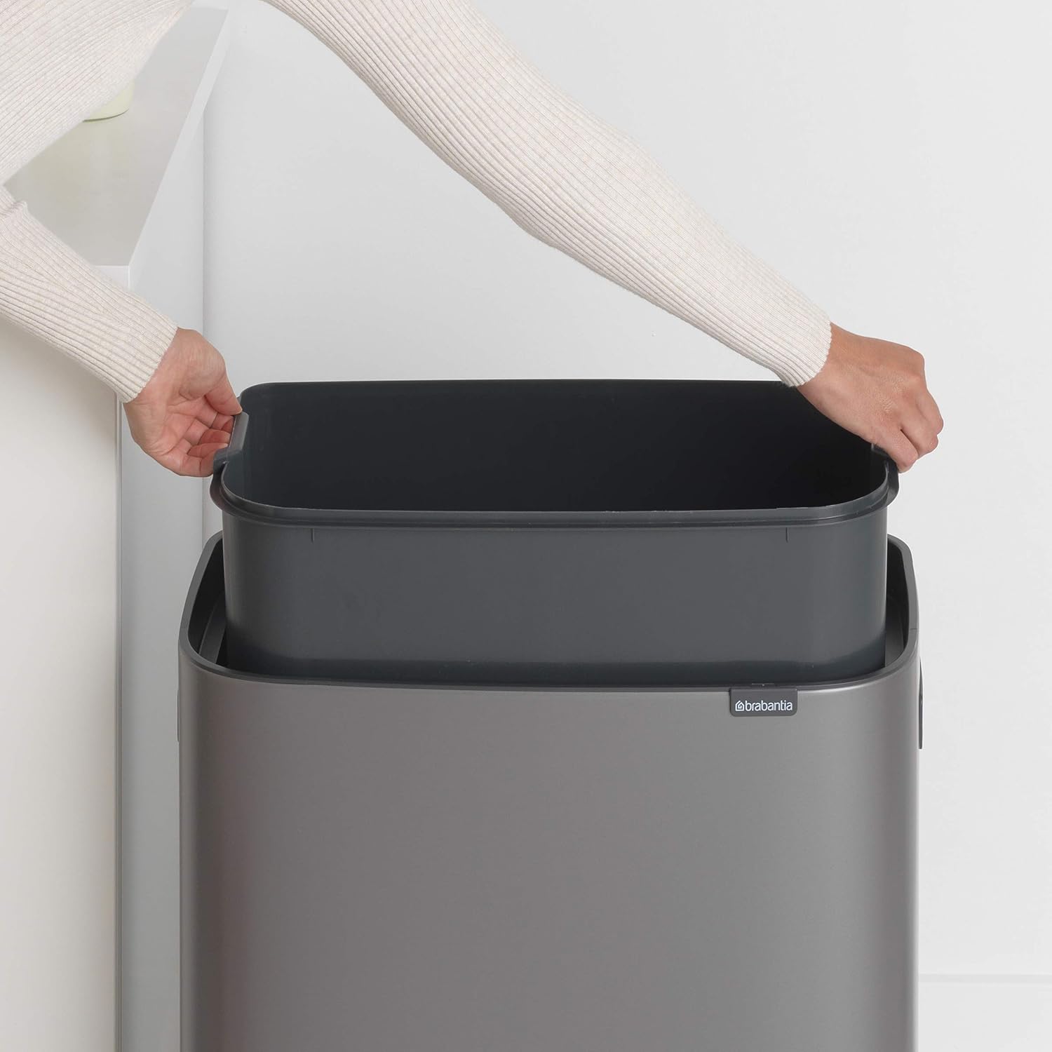 Brabantia Abfalleimer, Stahl matt, Anti-Fingerprint, 2 x 30 l