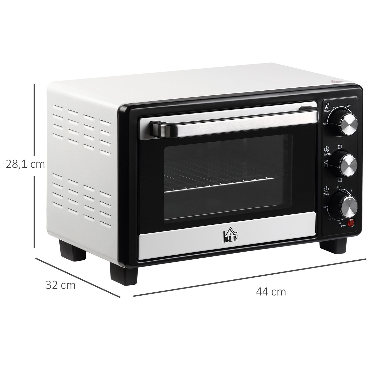 Homcom 16L 1400W Elektro-Tischbackofen mit 3 Heizstufen