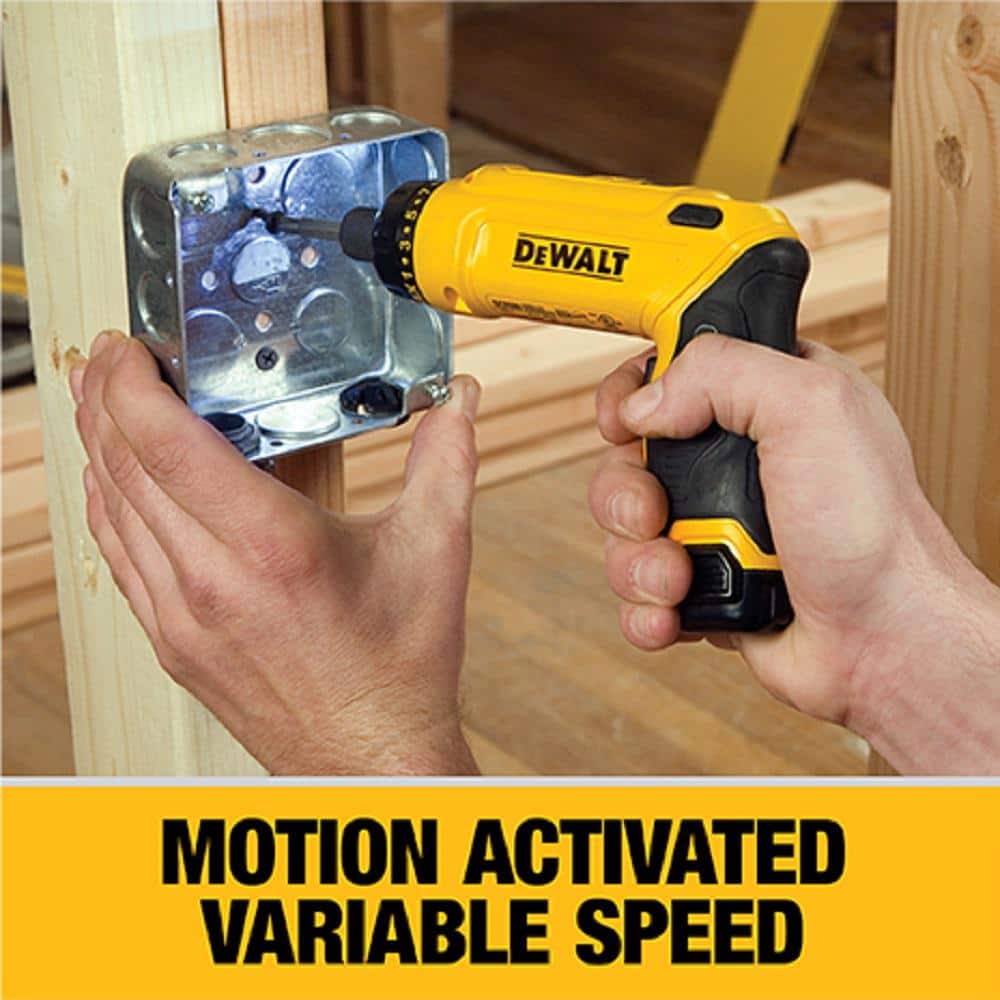 8V MAX Akku-Kreiselschraubendreher mit verstellbarem Griff, (2) 1,0Ah Akkus, Ladegerät und Tasche DCF680N2