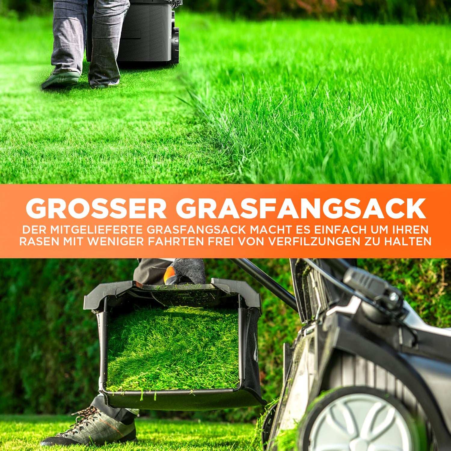 2025 U20 Akku-Rasenmäher 37 cm 2 × 20 V mit bürstenlosem oder Bürstenmotor und 4,0 Ah Akkus