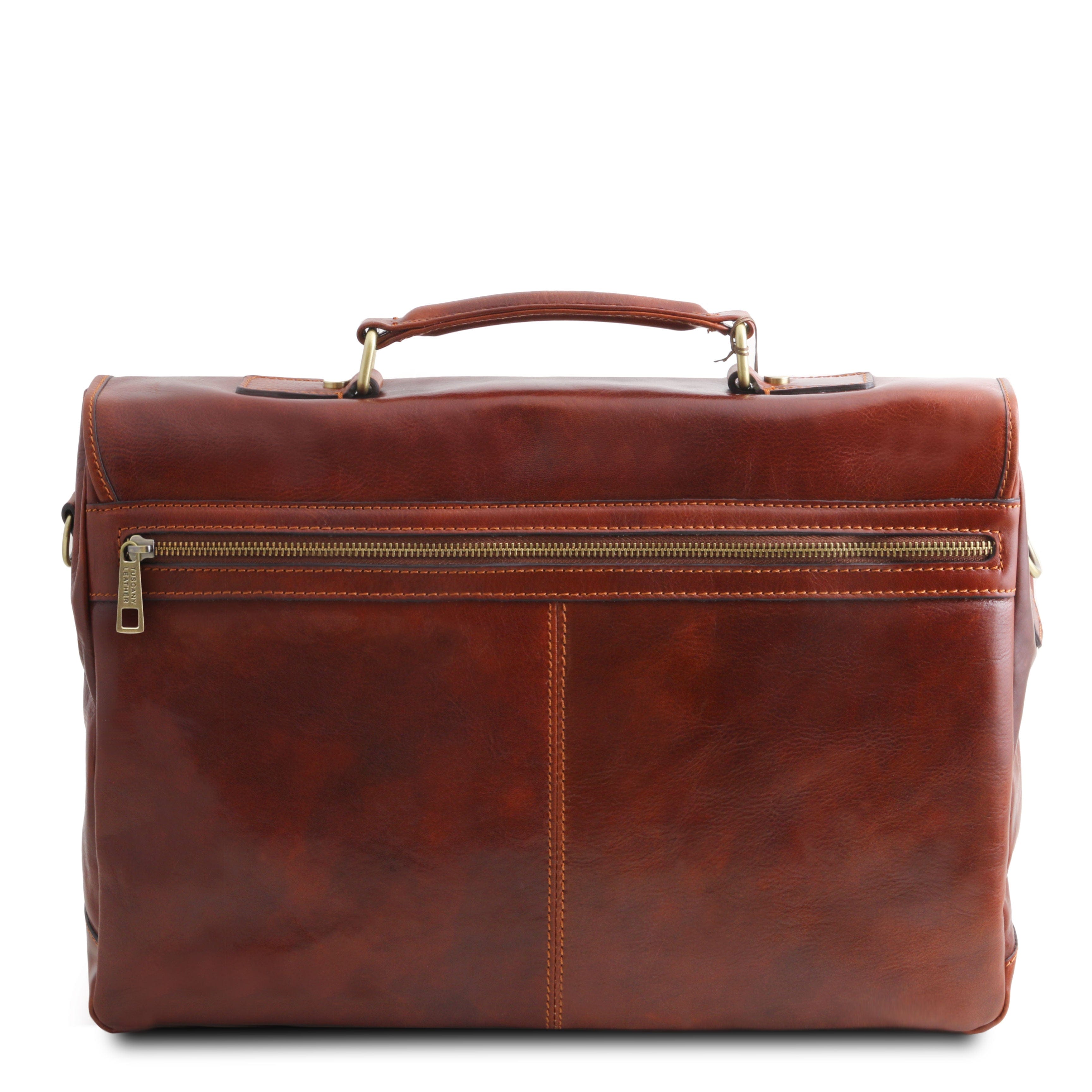 Mantova - Leather multi compartment briefcase with flap | TL142068 messenger bag