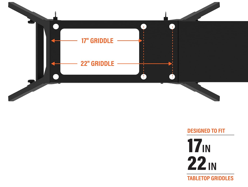 Blackstone Universal-Eisenstütze, rechteckig, schwarzer Stahl