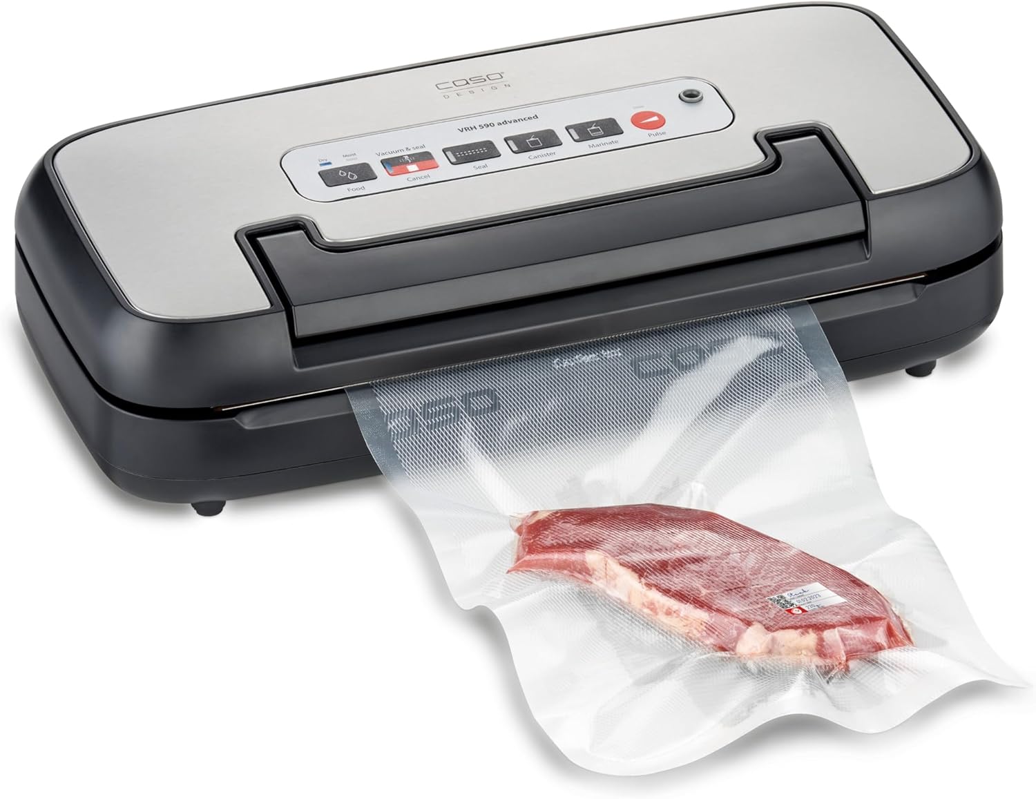 CASO VRH 790 Advanced Pro – Hochwertiger Vakuumierer für den privaten und professionellen Einsatz – Bis zu 200 Vakuumierzyklen in Folge möglich – Automatisches Vakuumieren von Flüssigkeiten – Edelstahl