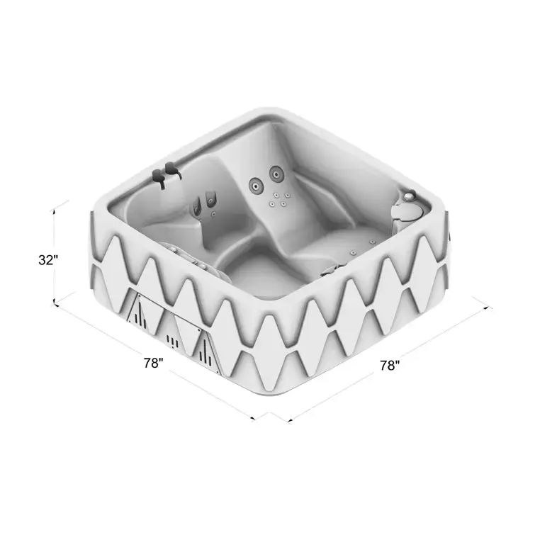 2025 Aquarest Spas. Jet Square Plug-and-Play-Spa mit Ozonisator
