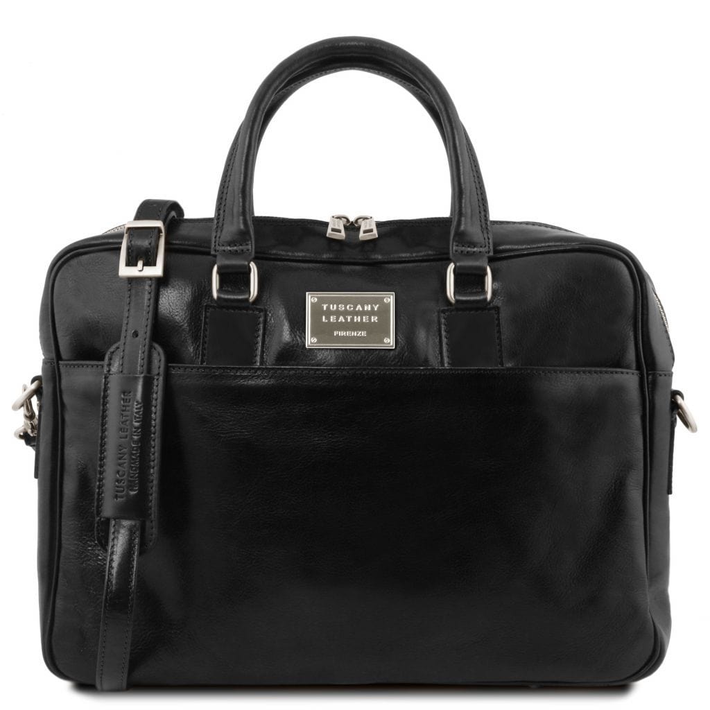 Urbino - Leather laptop briefcase - 2 compartments with front pocket | TL141894
